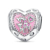 Giraffe Mom & Baby Tarnish-resistant Silver Charms In White Gold Plated