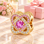 Vintage Clover Pink Tarnish-resistant Silver Charms In 14K Gold Plated