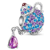Mad Hatter Teapot Tarnish-Resistant Silver Charm In White Gold Plated