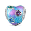 Wonderland Cosmic Heart Tarnish-Resistant Silver Charm In White Gold Plated