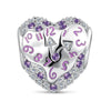 Enchanted Time-Twisted Heart Tarnish-Resistant Silver Charm In White Gold Plated