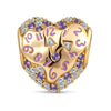 Enchanted Time-Twisted Heart Tarnish-Resistant Silver Charm In 14K Gold Plated