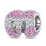 Mom Love Double Ball Tarnish-resistant Silver Charms In White Gold Plated