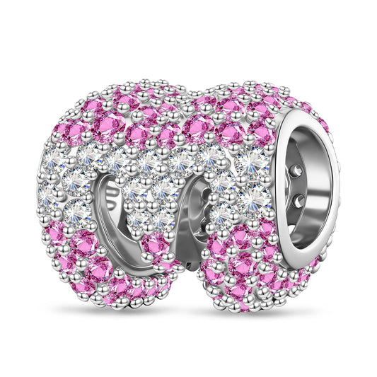 gona- Mom Love Double Ball Tarnish-resistant Silver Charms In White Gold Plated