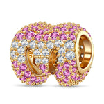 Mom Love Double Ball Tarnish-resistant Silver Charms In 14K Gold Plated