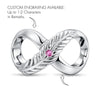 Infinity Feather Love Tarnish-resistant Silver Charms In White Gold Plated