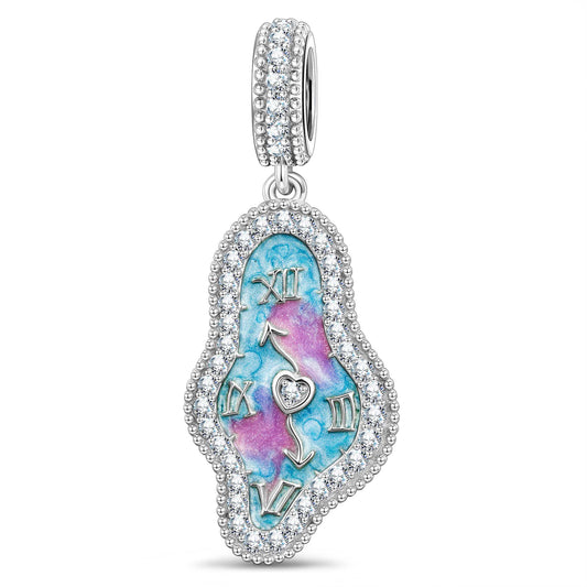 gona- Wonderland Dali Clock Tarnish-Resistant Silver Charm In White Gold Plated