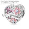 Engravable (Blank Default) Flower Tarnish-resistant Silver Charms In White Gold Plated