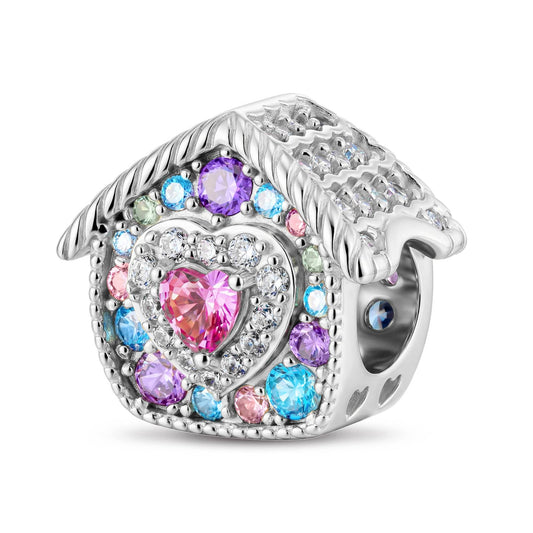 gona- Cozy Cottage Multicolor Tarnish-resistant Silver Charms In White Gold Plated