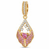 Angel Wing Heart Tarnish-resistant Silver Dangle Charms In 14K Gold Plated