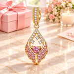 Angel Wing Heart Tarnish-resistant Silver Dangle Charms In 14K Gold Plated