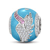 Glamorous Swan Enamel Tarnish-resistant Silver Charms In White Gold Plated
