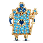 Alice in Wonderland Card Guard Tarnish-Resistant Silver Charm In 14K Gold Plated