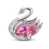 Marquise Solitaire Swan Tarnish-Resistant Silver Charm In White Gold Plated