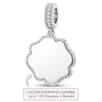 Engravable (Blank Default) Newborn Footprints Tarnish-Resistant Silver Dangle Charm In White Gold Plated