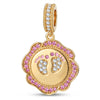 Engravable (Blank Default) Newborn Footprints Tarnish-Resistant Silver Dangle Charm In 14K Gold Plated