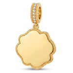 Engravable (Blank Default) Newborn Footprints Tarnish-Resistant Silver Dangle Charm In 14K Gold Plated