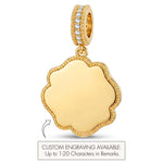 Engravable (Blank Default) Newborn Footprints Tarnish-Resistant Silver Dangle Charm In 14K Gold Plated