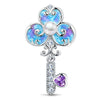 Wonderland Portal Key Tarnish-Resistant Silver Charm In White Gold Plated