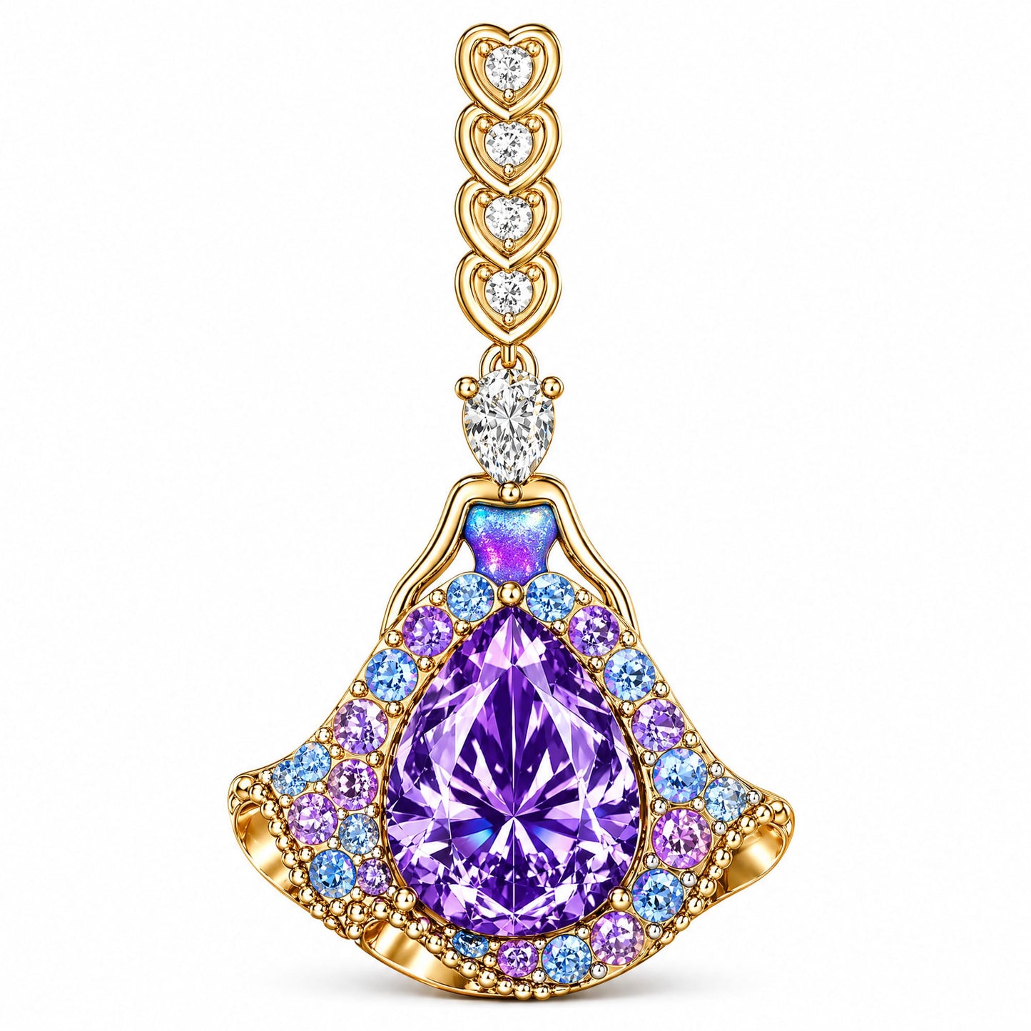 Princess Dress Tarnish-Resistant Silver Charm In 14K Gold Plated