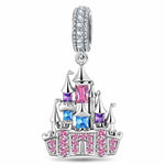 Dreamy Princess Castle Tarnish-Resistant Silver Charm In White Gold Plated