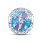 Galaxy Compass Tarnish-Resistant Silver Charm In White Gold Plated