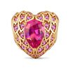 Ornate Filigree Heart Tarnish-Resistant Silver Charm In 14K Gold Plated