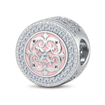 Vintage Roman Numeral Clock Tarnish-Resistant Silver Charm In White Gold Plated