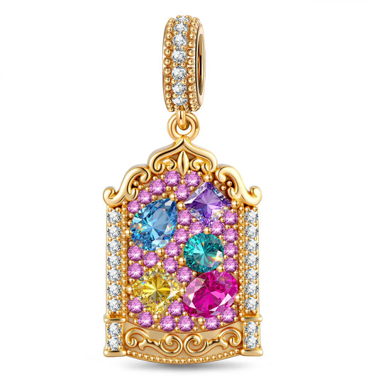 gona- Wonderland Rainbow Window Tarnish-Resistant Silver Charm In 14K Gold Plated
