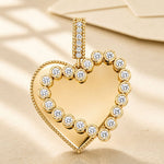 Personalized Heart Dangle Charms Pendant In 14K Gold Plated — Choose Your Design and Add Your Personal Message