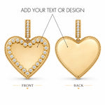 Personalized Heart Dangle Charms Pendant In 14K Gold Plated — Choose Your Design and Add Your Personal Message