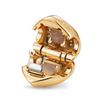 Engravable Full Pave Heart Clips Charm, Tarnish-Resistant Silver In 14K Gold Plated Heart Bead with Custom Engraving