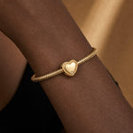 Personalized Engravable Heart Tarnish-Resistant Silver Charm In 14K Gold Plated
