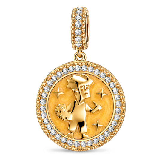gona- ISFP MBTI Personality Tarnish-Resistant Silver Dangle Charm With Enamel In 14K Gold Plated