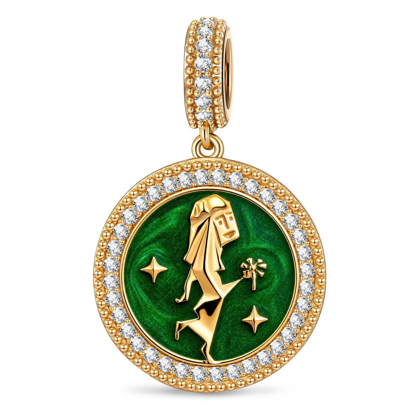 INFP MBTI Personality Tarnish-Resistant Silver Dangle Charm With Enamel In 14K Gold Plated