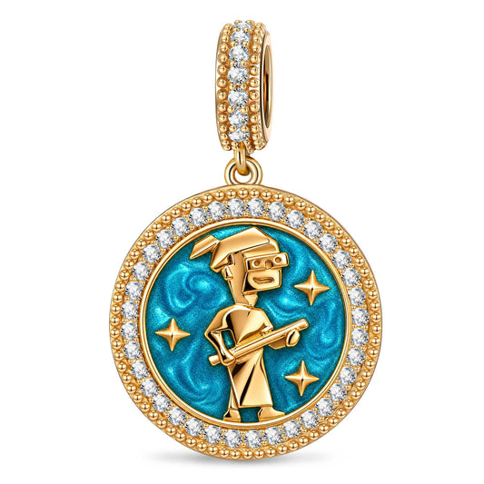 gona- ESTJ MBTI Personality Tarnish-Resistant Silver Dangle Charm With Enamel In 14K Gold Plated