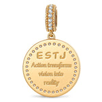 ESTJ MBTI Personality Tarnish-Resistant Silver Dangle Charm With Enamel In 14K Gold Plated