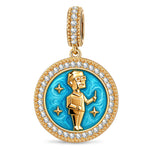 ISTJ MBTI Personality Tarnish-Resistant Silver Dangle Charm With Enamel In 14K Gold Plated