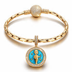 ISTJ MBTI Personality Tarnish-Resistant Silver Dangle Charm With Enamel In 14K Gold Plated