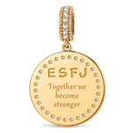ESFJ MBTI Personality Tarnish-Resistant Silver Dangle Charm With Enamel In 14K Gold Plated