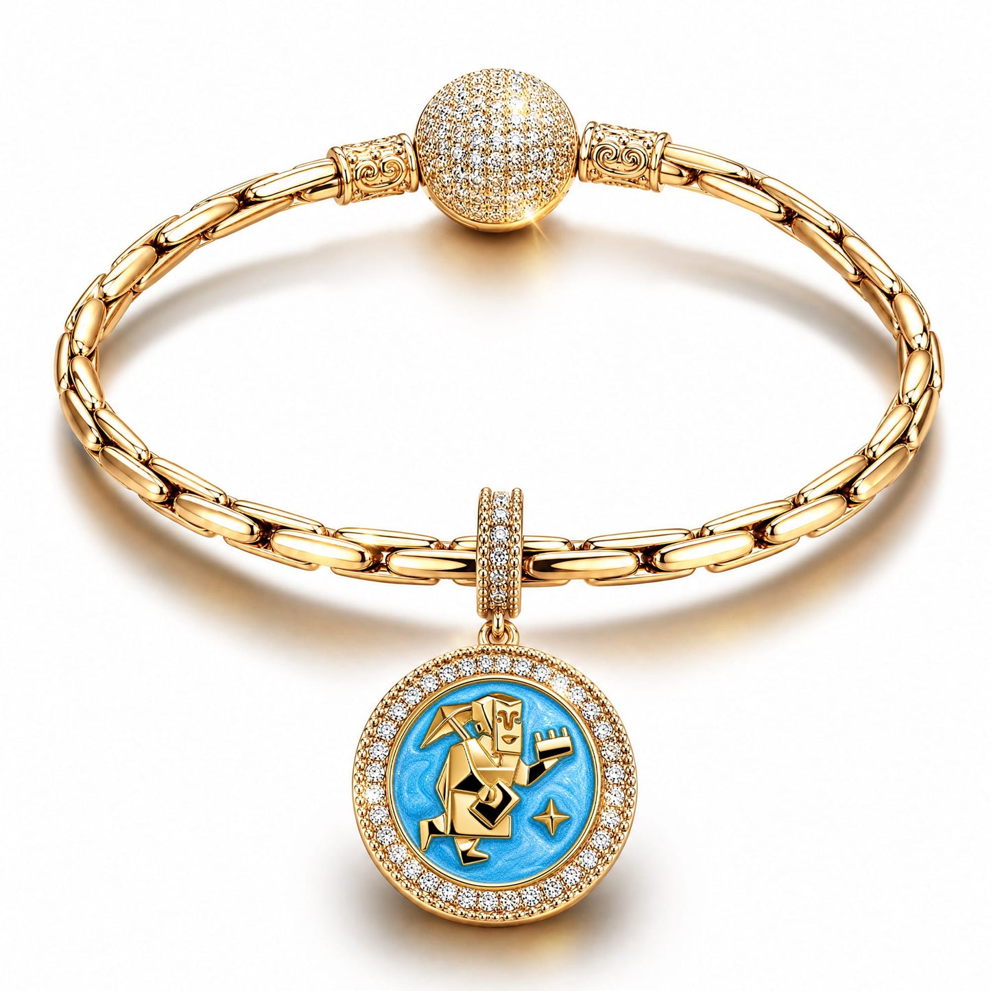 ESFJ MBTI Personality Tarnish-Resistant Silver Dangle Charm With Enamel In 14K Gold Plated