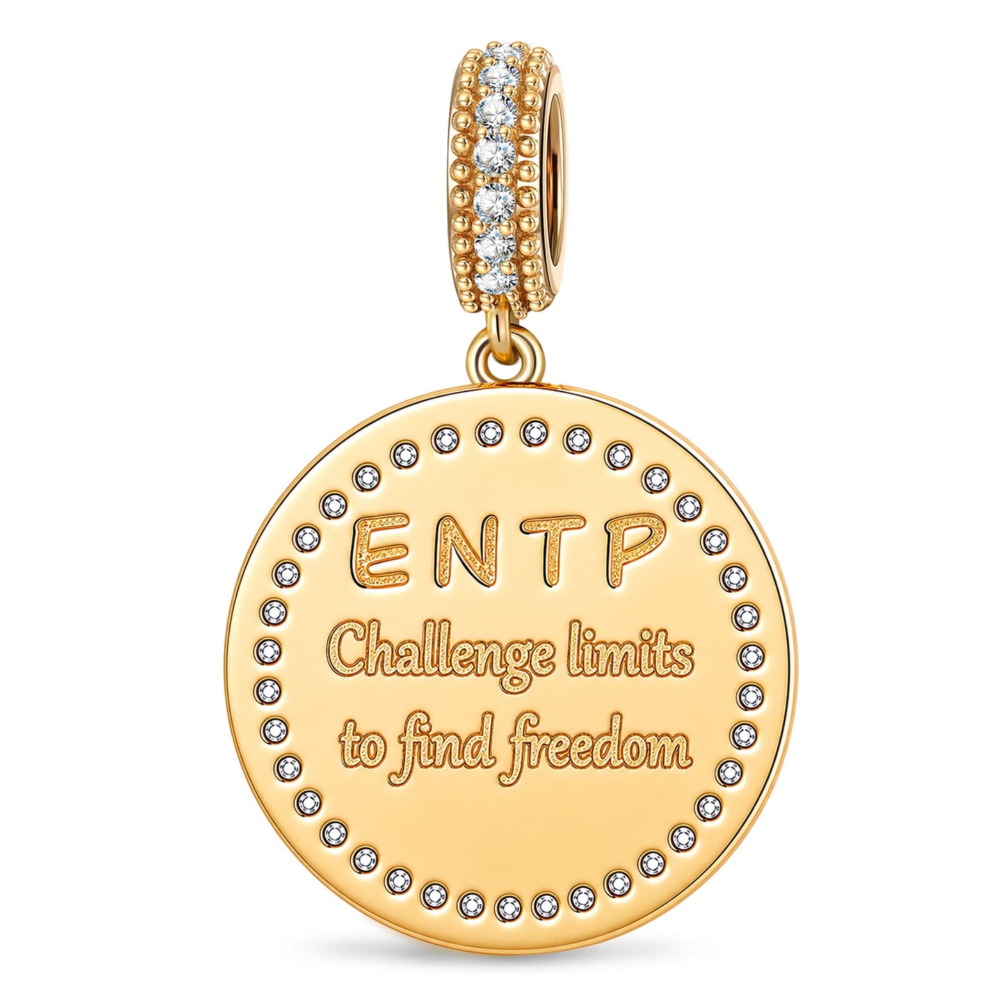 ENTP MBTI Personality Tarnish-Resistant Silver Dangle Charm With Enamel In 14K Gold Plated