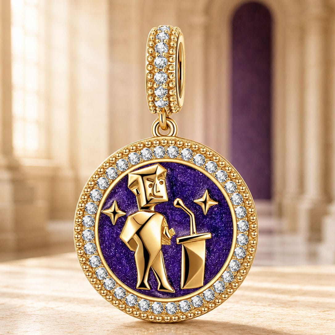 ENTP MBTI Personality Tarnish-Resistant Silver Dangle Charm With Enamel In 14K Gold Plated