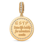 ESTP MBTI Personality Tarnish-Resistant Silver Dangle Charm With Enamel In 14K Gold Plated
