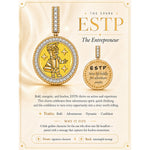 ESTP MBTI Personality Tarnish-Resistant Silver Dangle Charm With Enamel In 14K Gold Plated