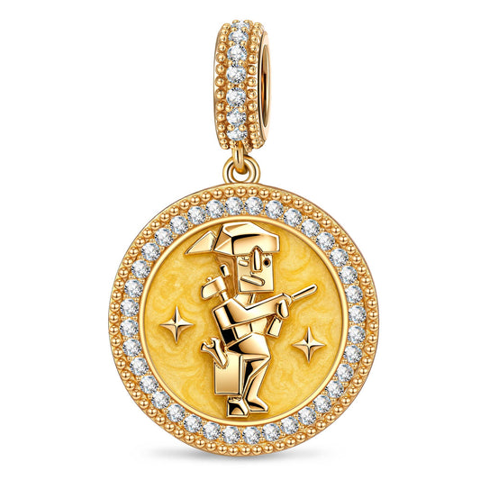 gona- ISTP MBTI Personality Tarnish-Resistant Silver Dangle Charm With Enamel In 14K Gold Plated