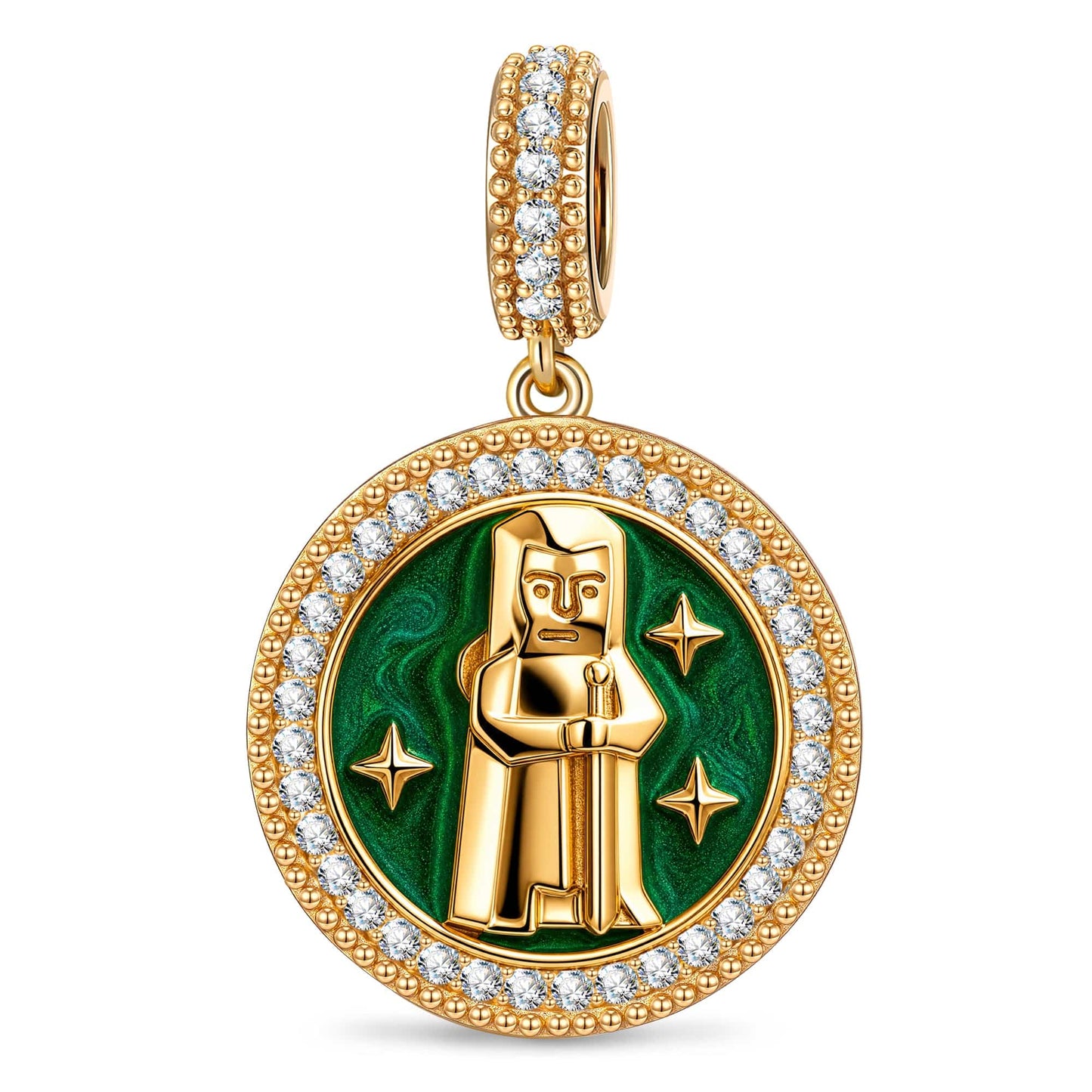 ENFJ MBTI Personality Tarnish-Resistant Silver Dangle Charm With Enamel In 14K Gold Plated