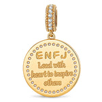 ENFJ MBTI Personality Tarnish-Resistant Silver Dangle Charm With Enamel In 14K Gold Plated