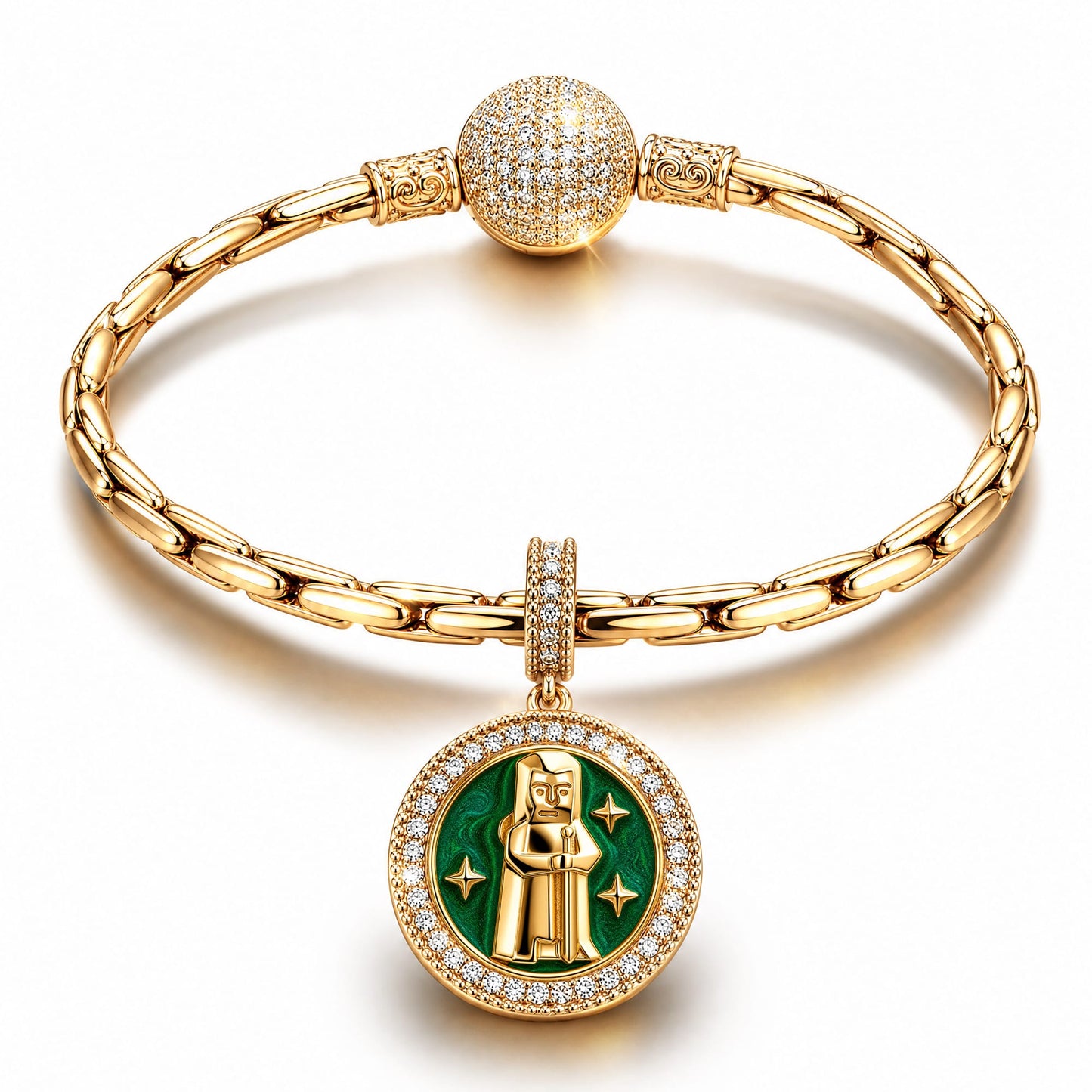 ENFJ MBTI Personality Tarnish-Resistant Silver Dangle Charm With Enamel In 14K Gold Plated