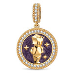 INTJ MBTI Personality Tarnish-Resistant Silver Dangle Charm With Enamel In 14K Gold Plated